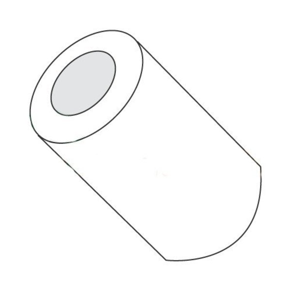 Newport Fasteners Round Spacer, #4 Screw Size, Natural Nylon, 1 in Overall Lg, 0.114 in Inside Dia 414185